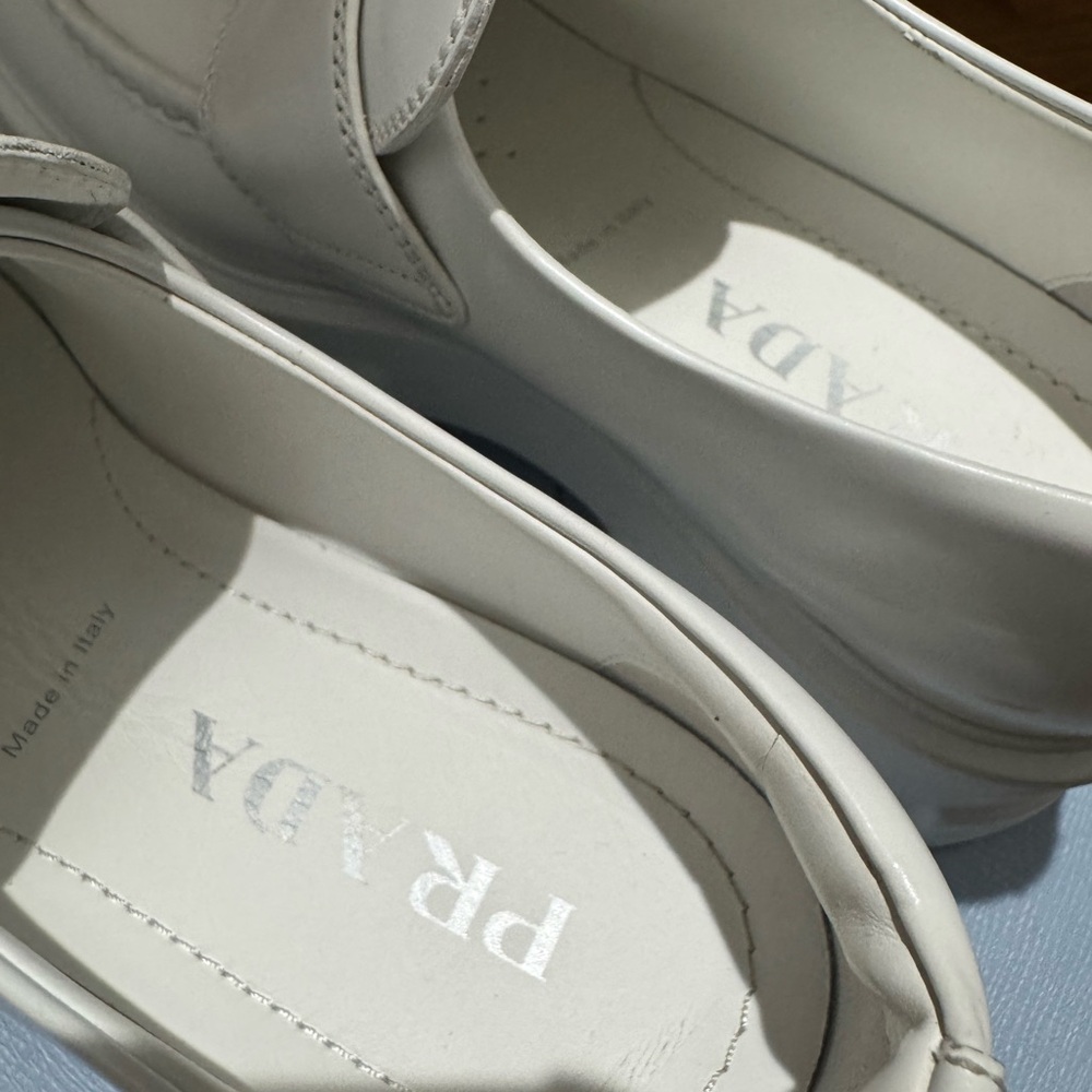 Prada White Chunky Platform Loafers with Silver Hardware - Picture 8 of 8